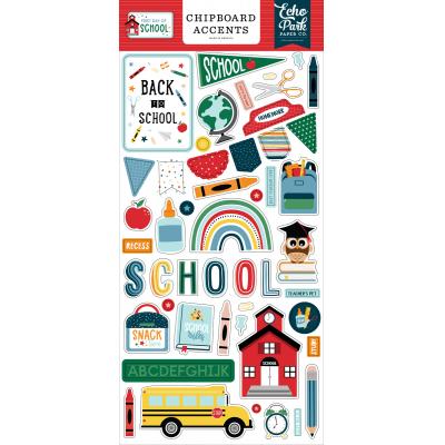 Echo Park First Day Of School Sticker - Chipboard Accents